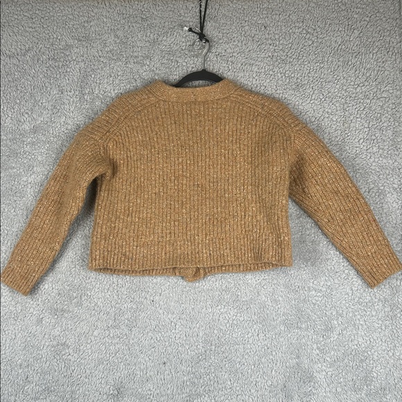 MADEWELL Long Sleeve Some Wool Cropped V- Neck, Button-Up Sweater, Size L - Picture 13 of 15